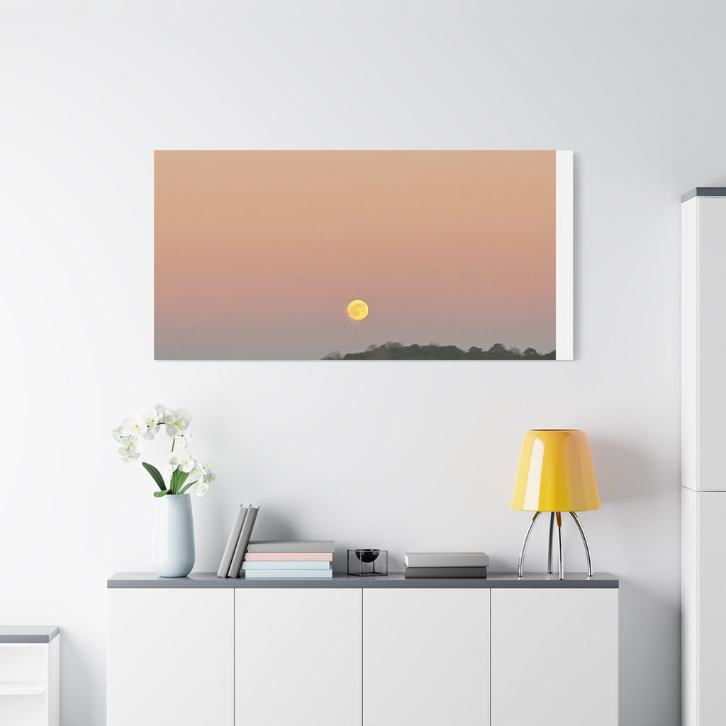 Moonrise Sunset Canvas Print — Pastel Sky Landscape Wall Art