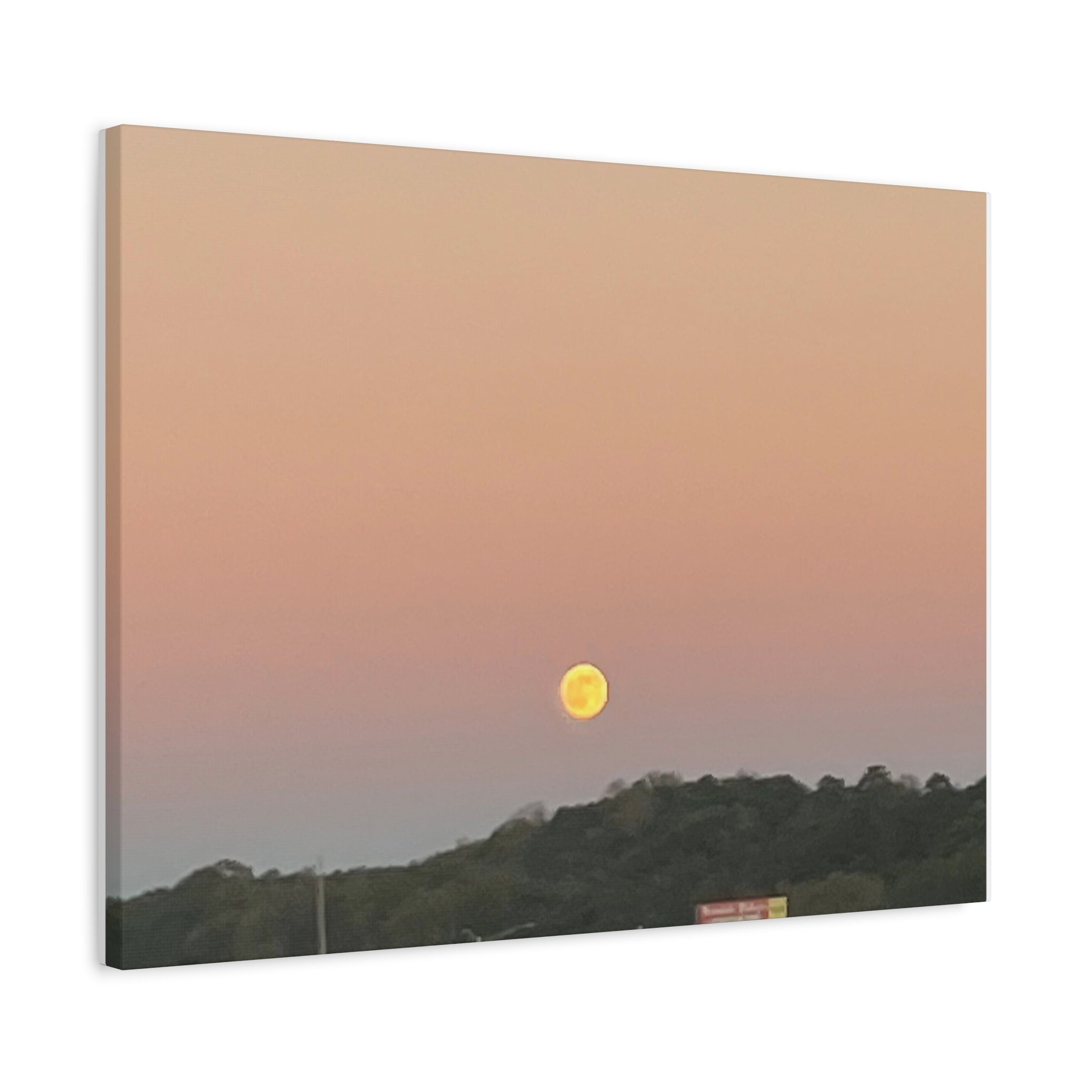 Moonrise Sunset Canvas Print — Pastel Sky Landscape Wall Art