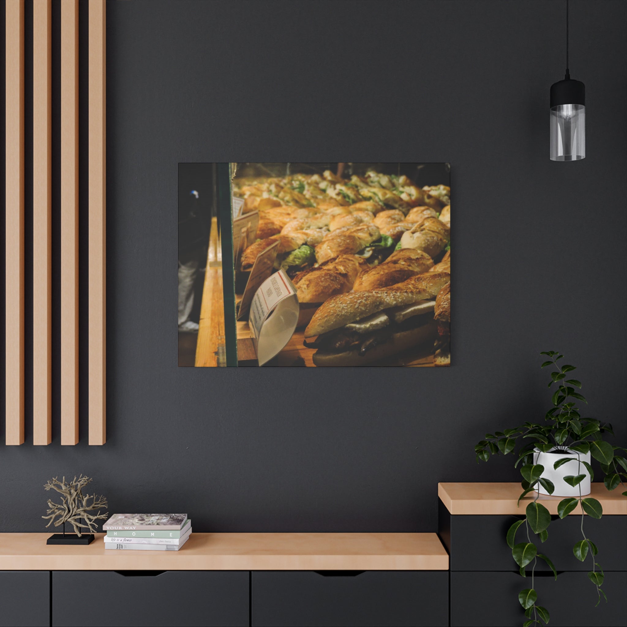 Bakery Sandwiches Matte Canvas Print — Gourmet Market Wall Art