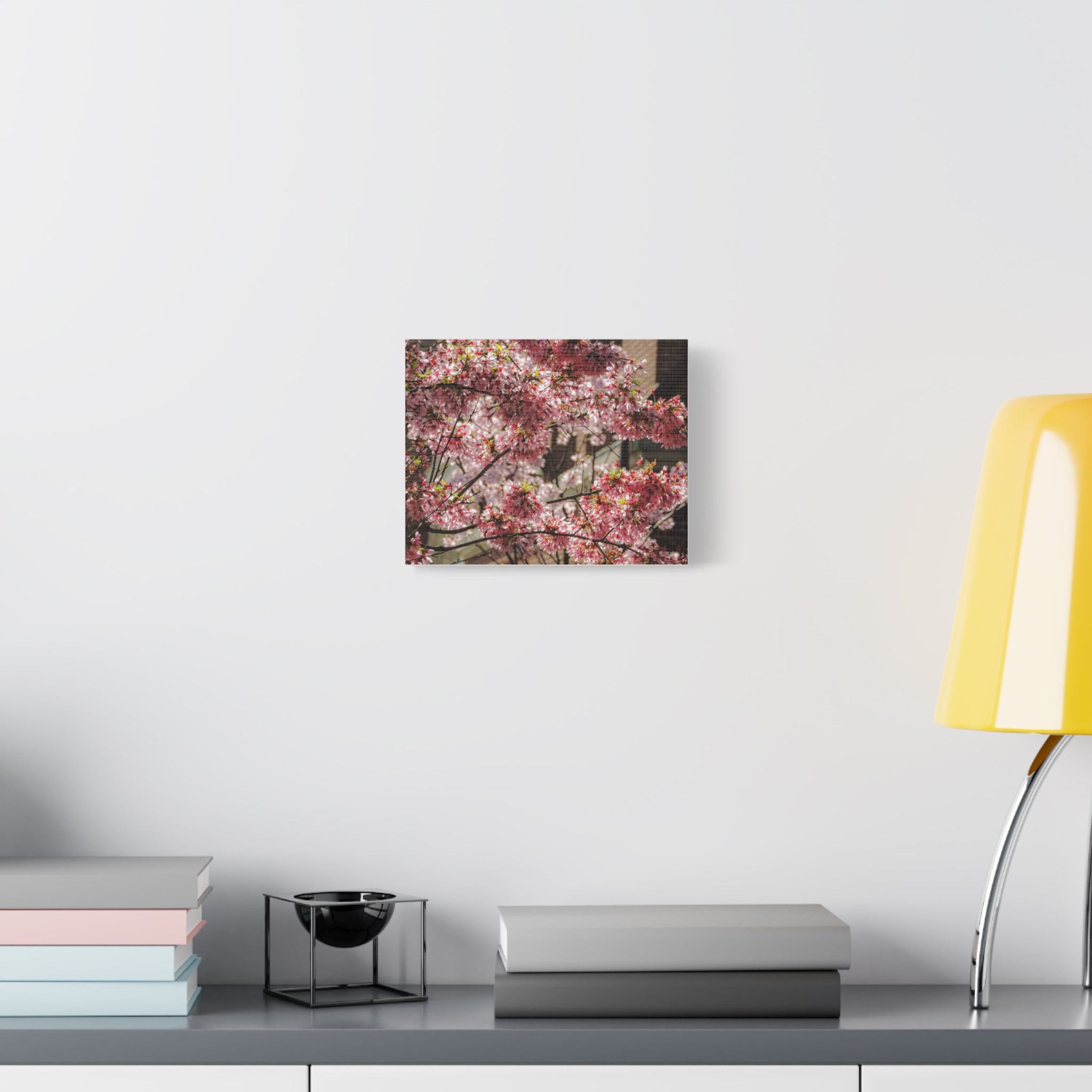 Pink Cherry Blossom Canvas Wall Art — Stretched Matte Floral Print