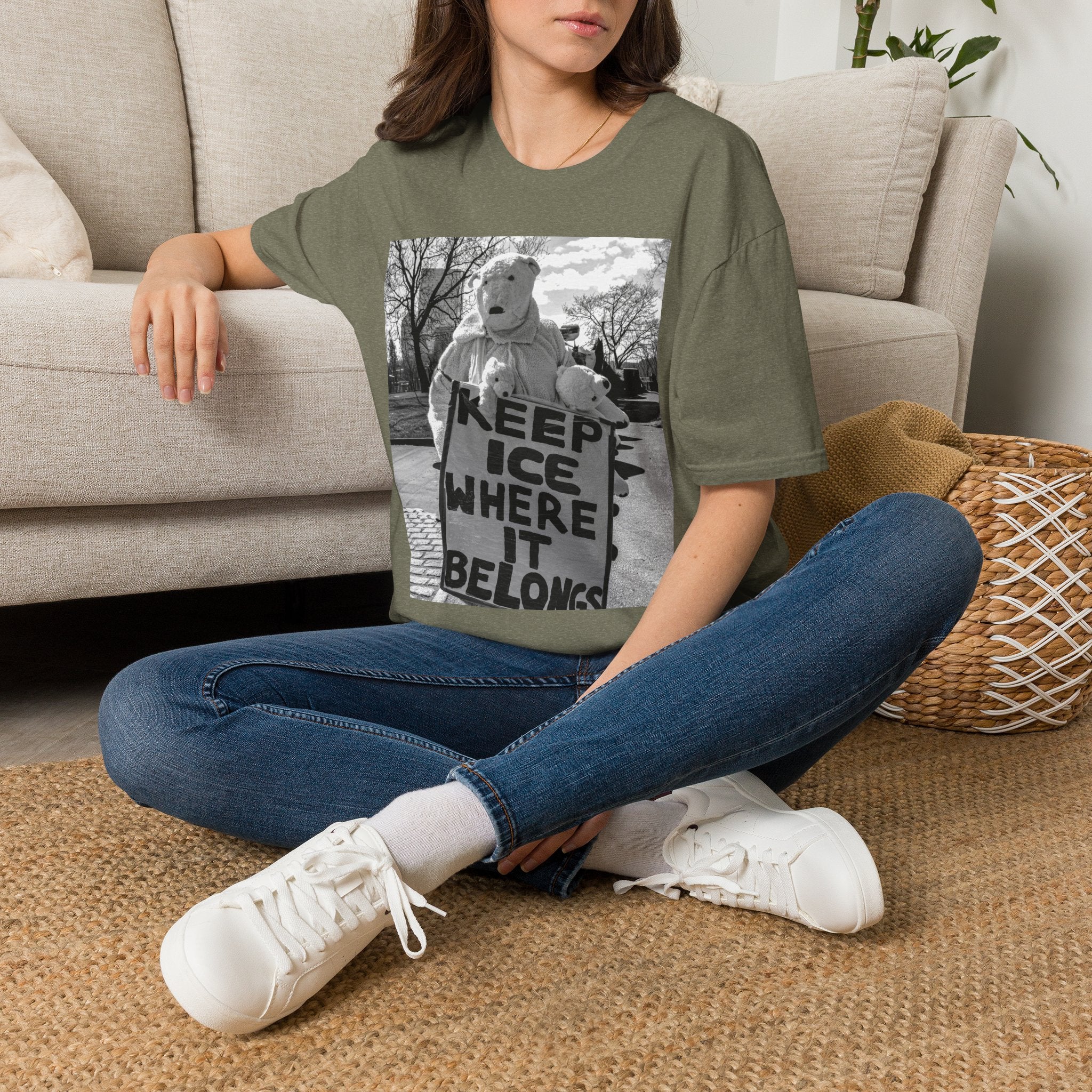 Keep ICE Where It Belongs — Polar Bear Protest Tee