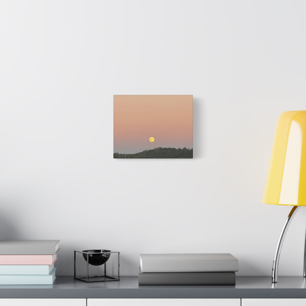 Moonrise Sunset Canvas Print — Pastel Sky Landscape Wall Art