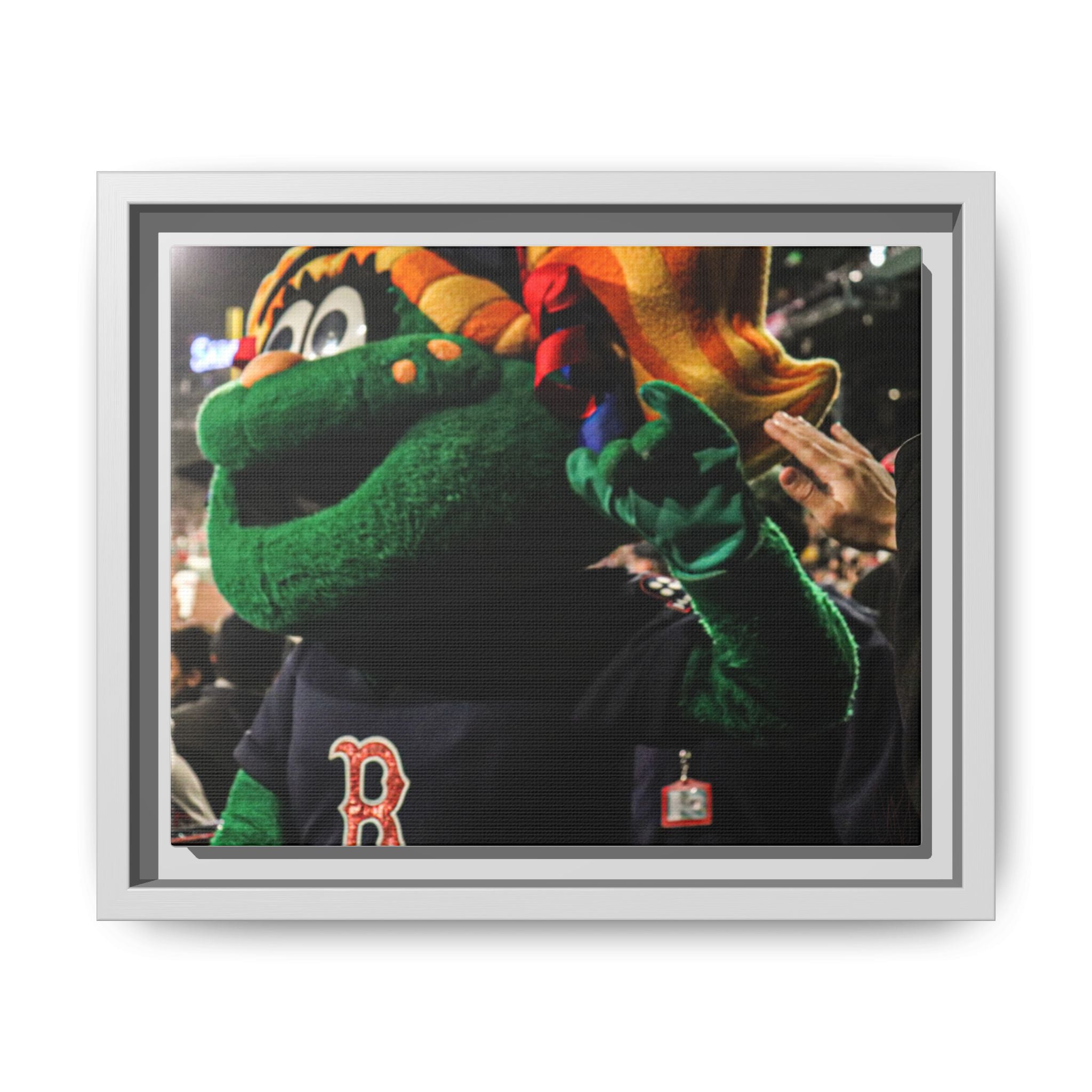 Tessie Boston Mascot Framed Matte Canvas Wall Art