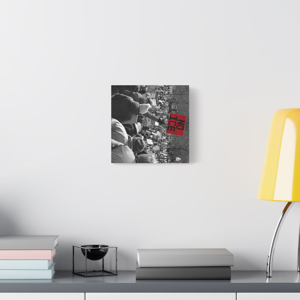 NO ICE Rising Above the Crowd — Matte Humanitarian Canvas
