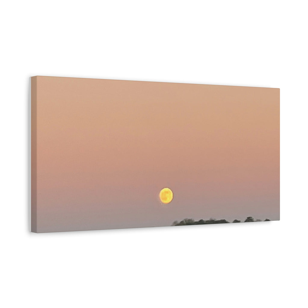 Moonrise Sunset Canvas Print — Pastel Sky Landscape Wall Art