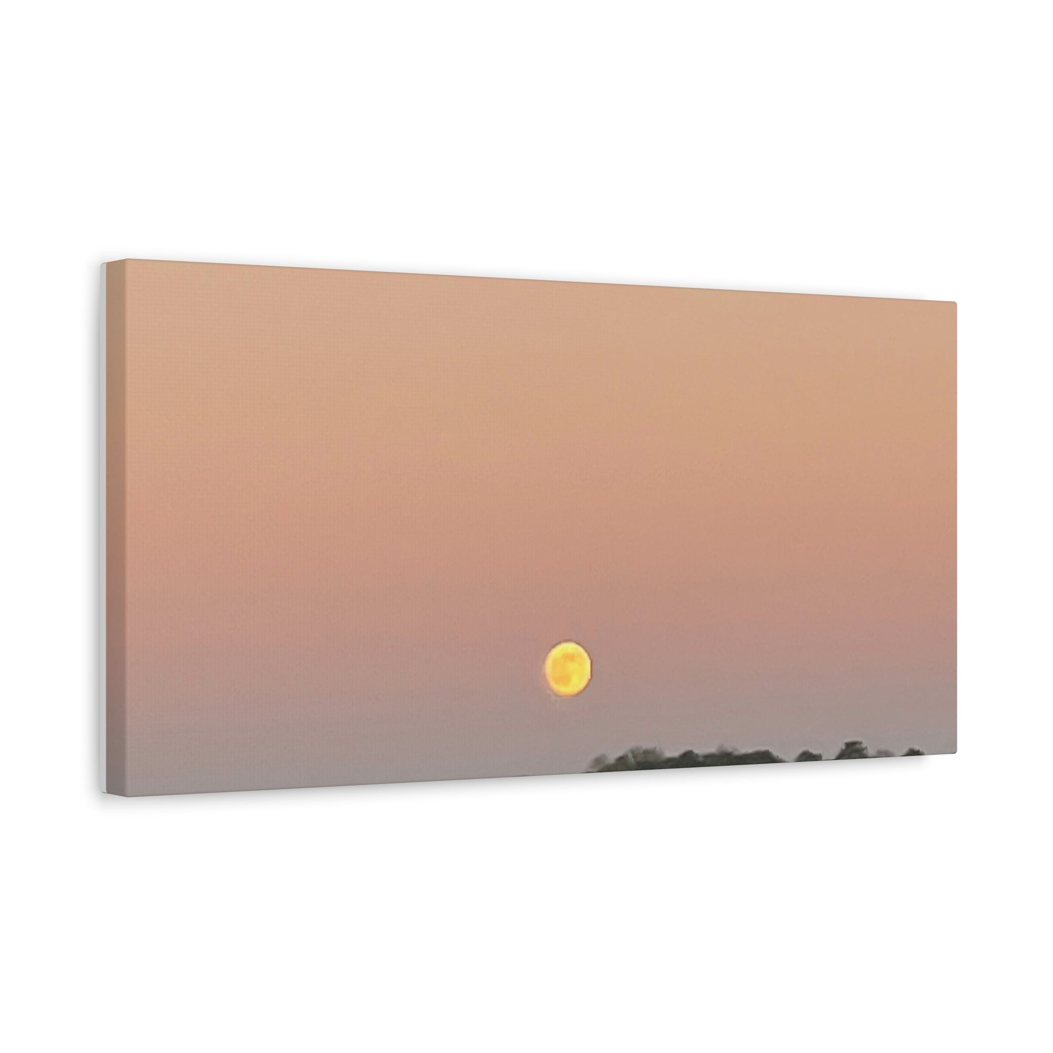 Moonrise Sunset Canvas Print — Pastel Sky Landscape Wall Art