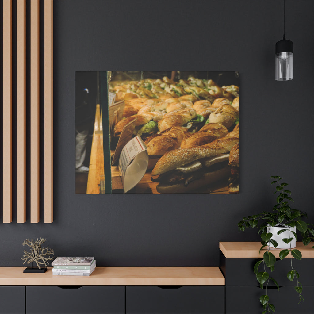 Bakery Sandwiches Matte Canvas Print — Gourmet Market Wall Art
