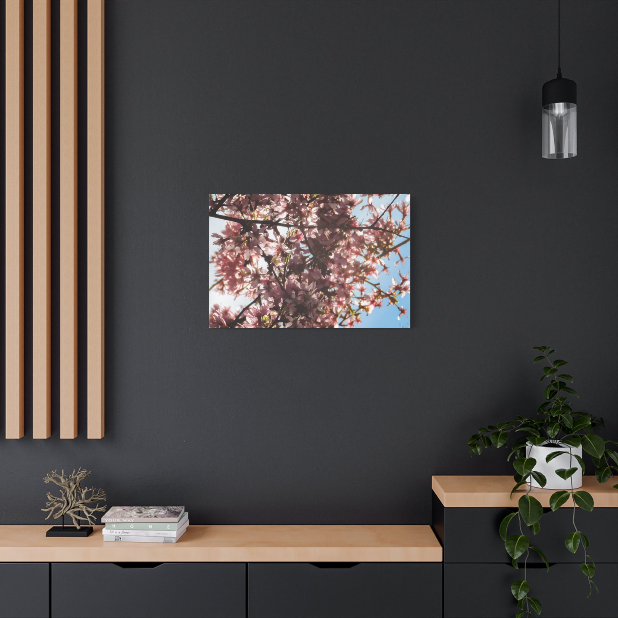 Blossoming Cherry Branches Matte Canvas Print — Spring Floral Wall Art, Stretched 1.25"
