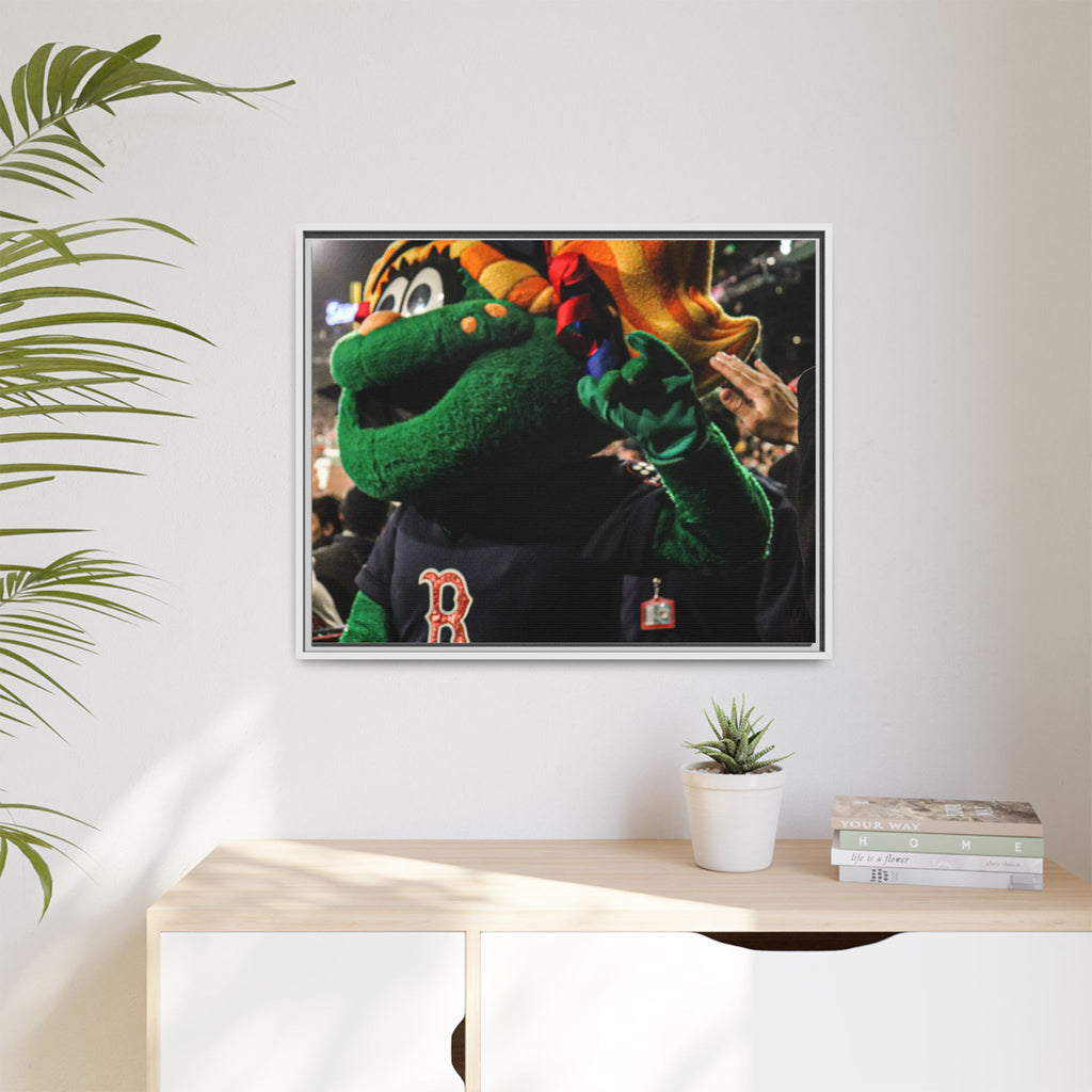 Tessie Boston Mascot Framed Matte Canvas Wall Art