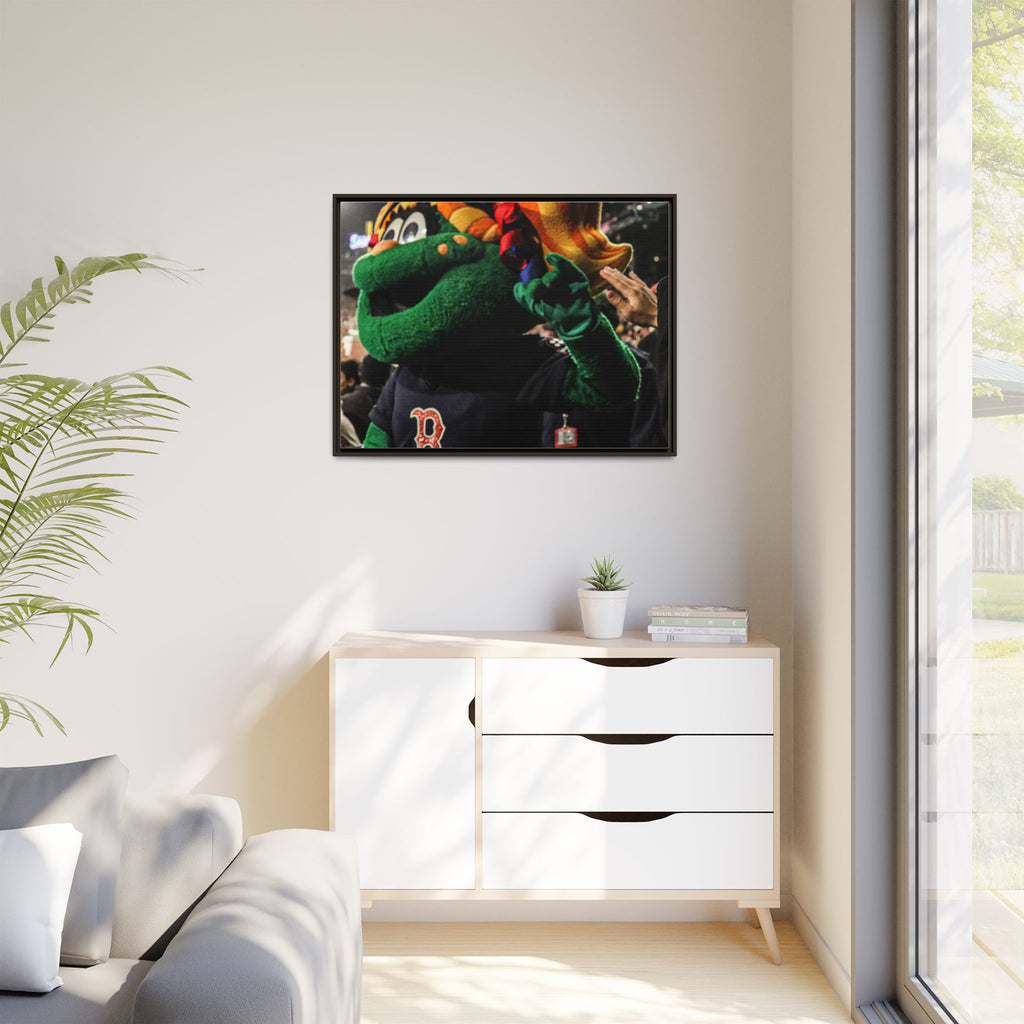Tessie Boston Mascot Framed Matte Canvas Wall Art
