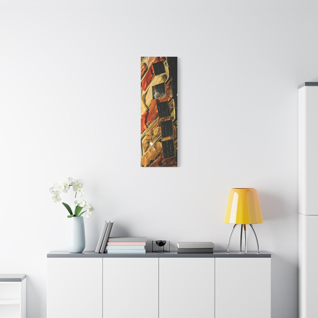 Seafood Market Canvas Art — Vertical Stretched Wall Fish Print