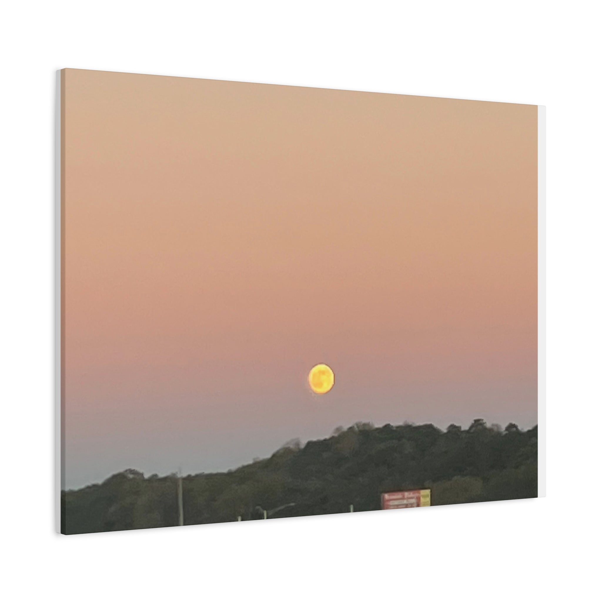 Moonrise Sunset Canvas Print — Pastel Sky Landscape Wall Art