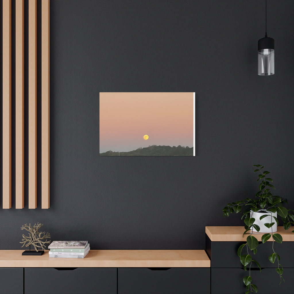 Moonrise Sunset Canvas Print — Pastel Sky Landscape Wall Art
