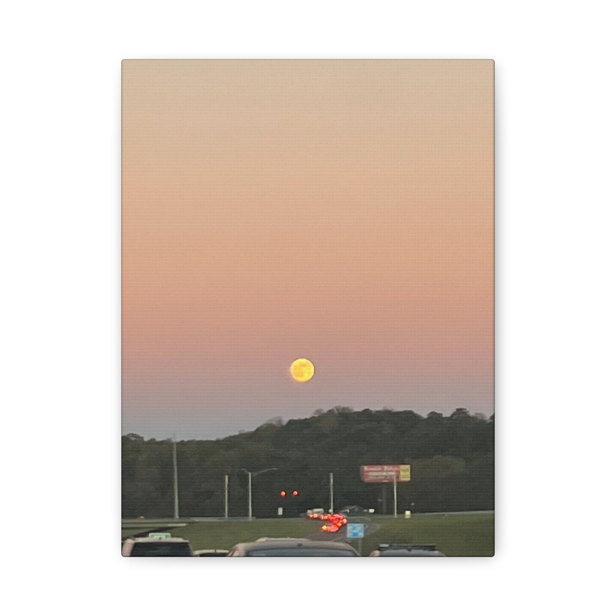 Moonrise Sunset Canvas Print | Pastel Sky Landscape Wall Art | A‑G Originals Photography