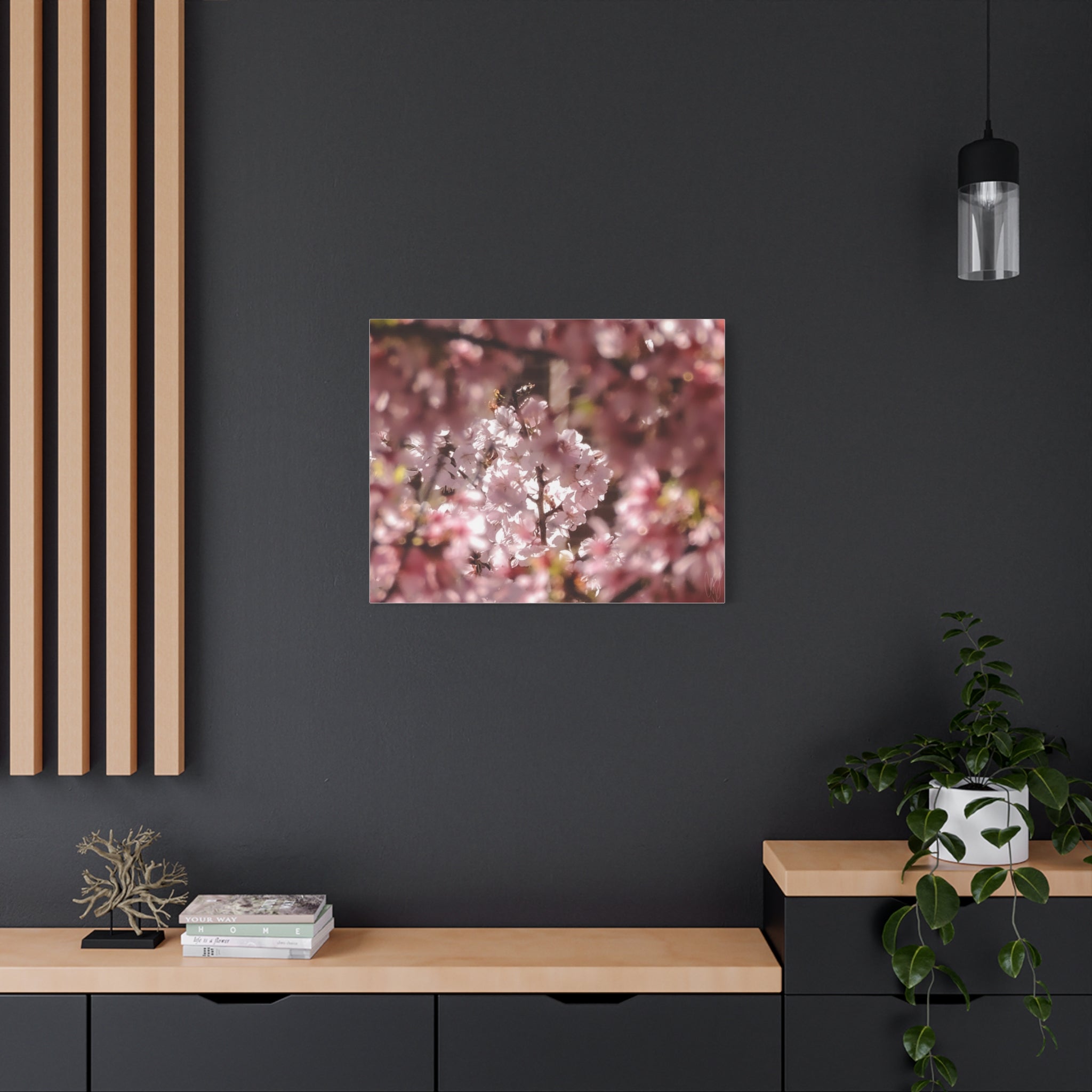Blush Cherry Blossom Matte Canvas Print — Spring Floral Wall Art (Stretched 1.25")
