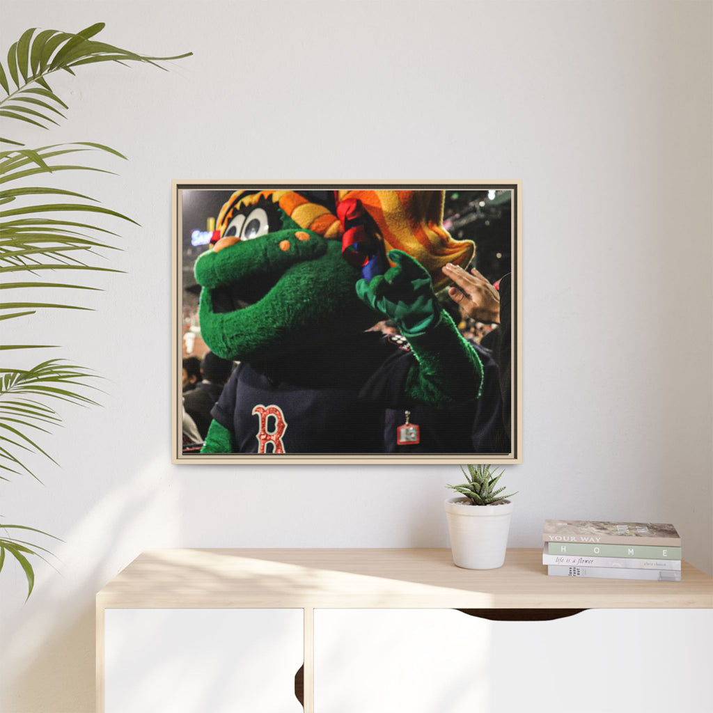 Tessie Boston Mascot Framed Matte Canvas Wall Art