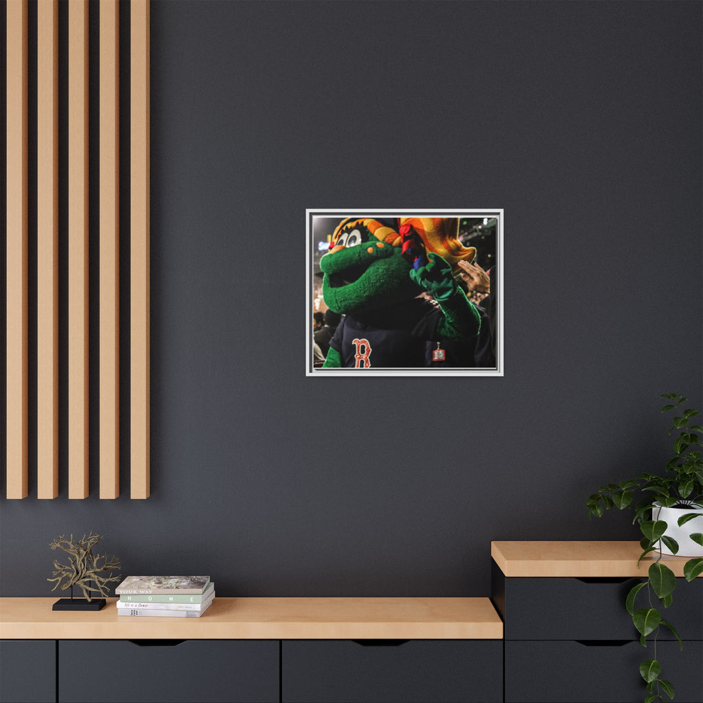 Tessie Boston Mascot Framed Matte Canvas Wall Art