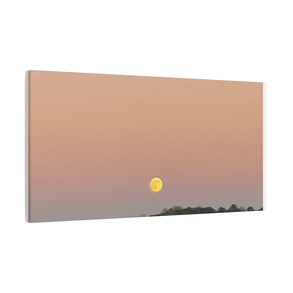 Moonrise Sunset Canvas Print — Pastel Sky Landscape Wall Art