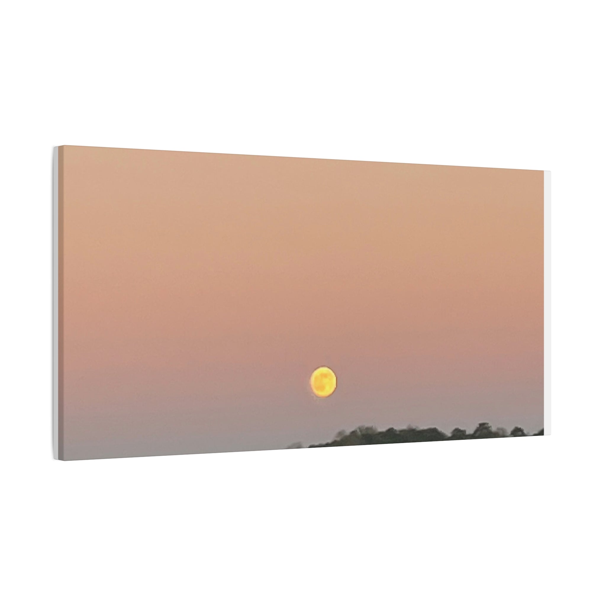 Moonrise Sunset Canvas Print — Pastel Sky Landscape Wall Art