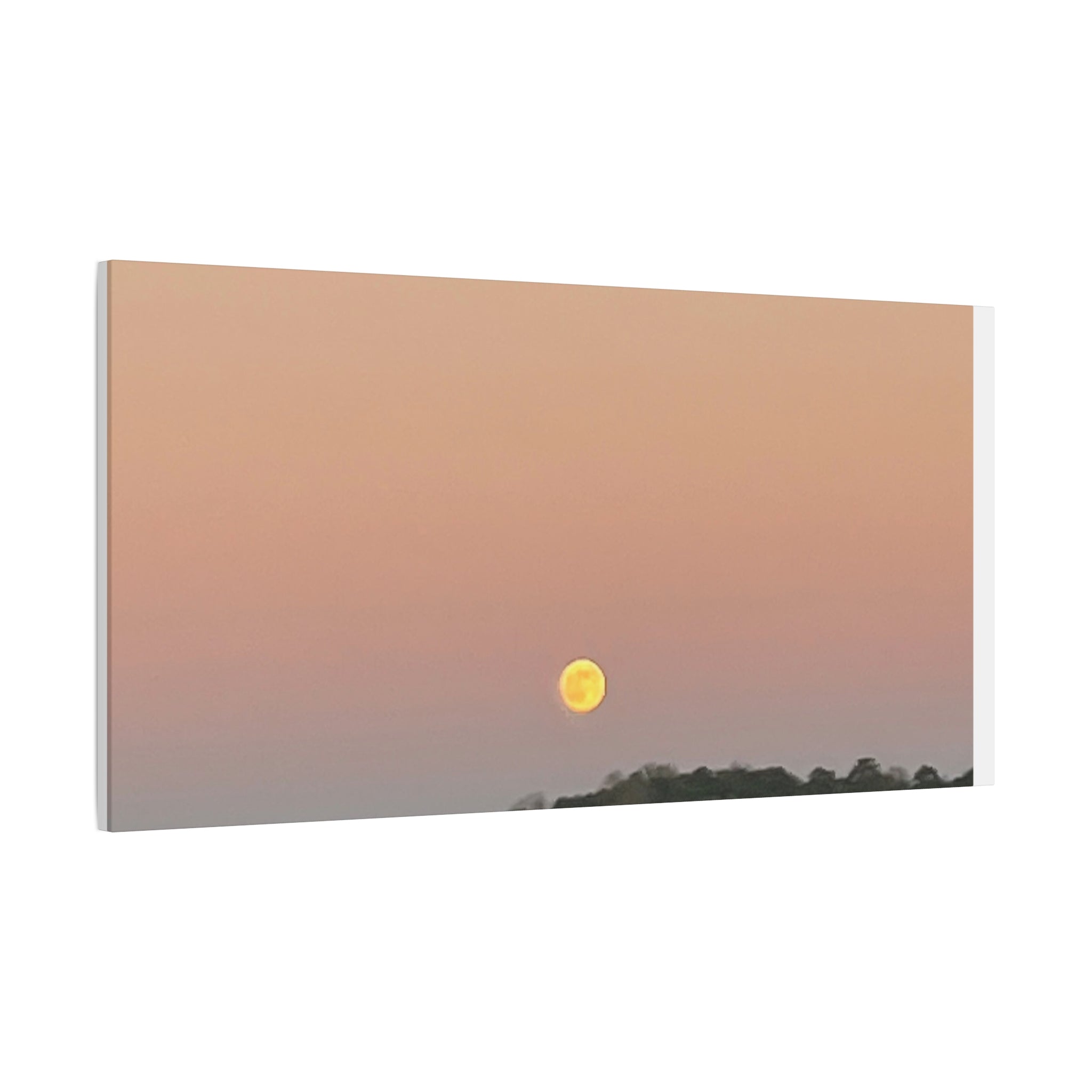 Moonrise Sunset Canvas Print — Pastel Sky Landscape Wall Art