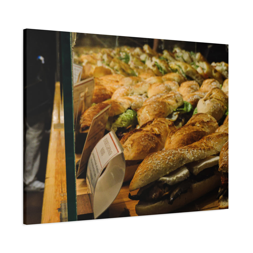 Bakery Sandwiches Matte Canvas Print — Gourmet Market Wall Art