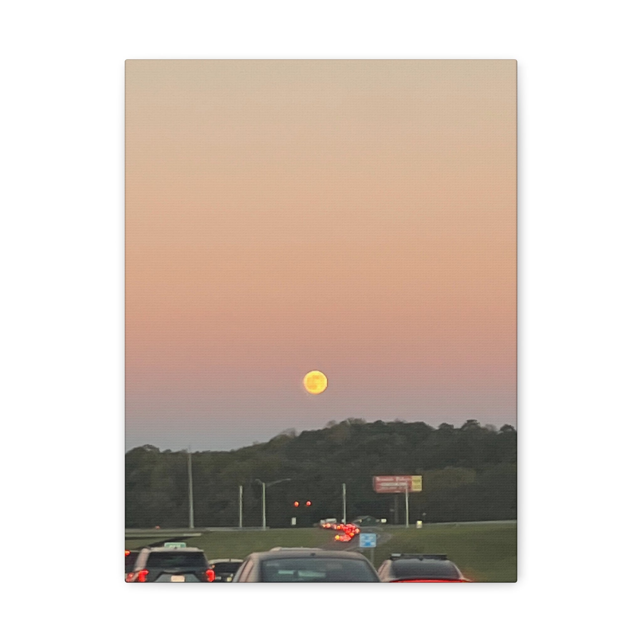 Moonrise Sunset Canvas Print | Pastel Sky Landscape Wall Art | A‑G Originals Photography