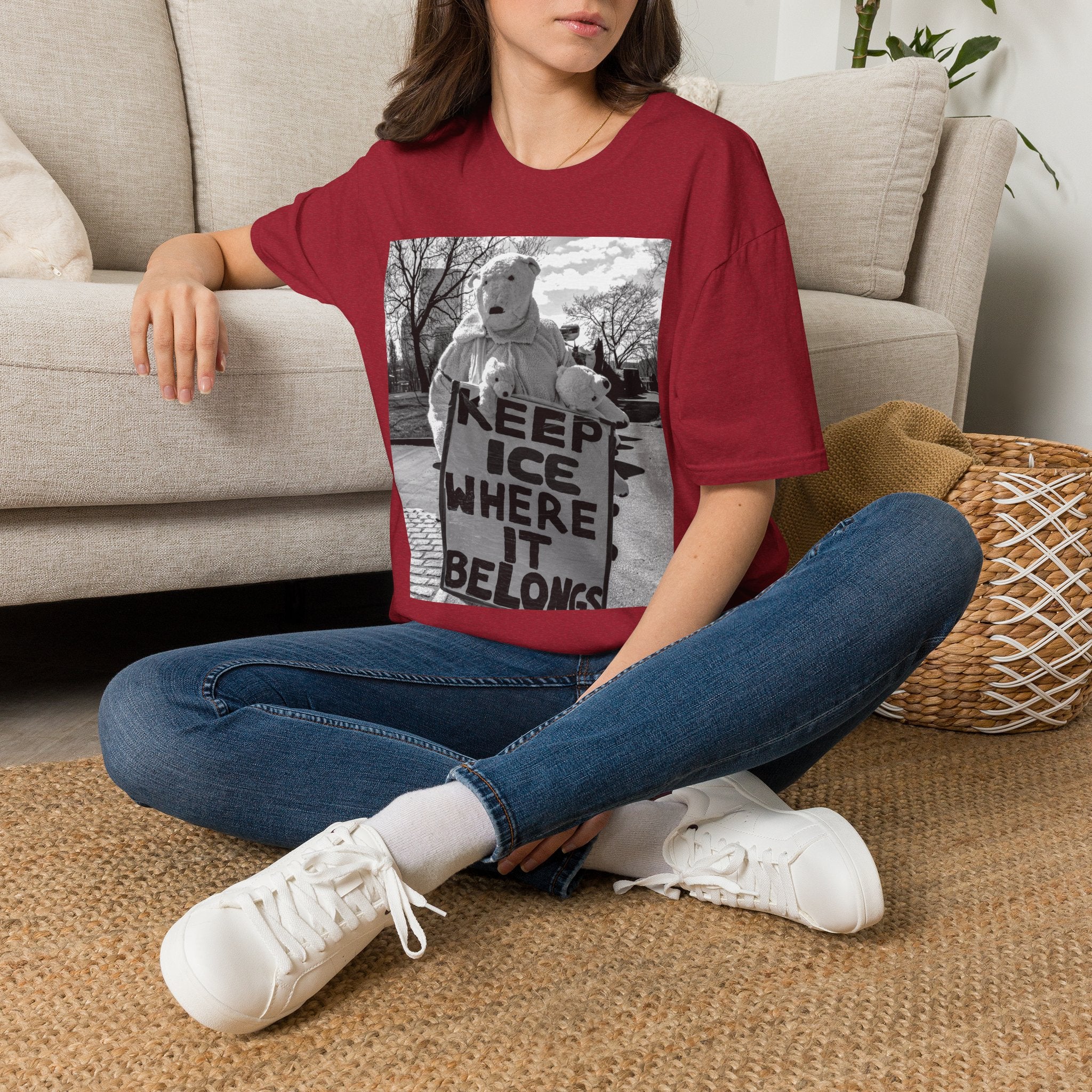 Keep ICE Where It Belongs — Polar Bear Protest Tee