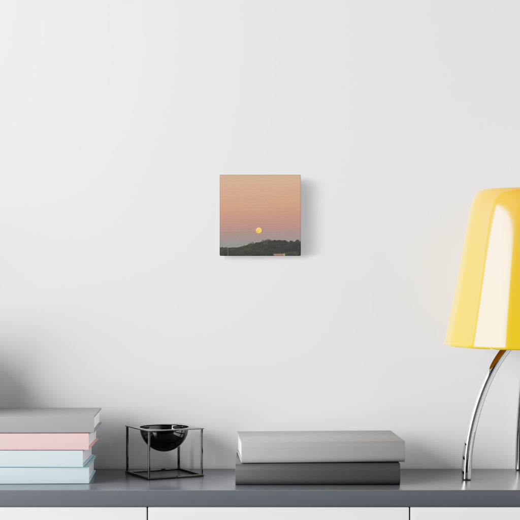 Moonrise Sunset Canvas Print — Pastel Sky Landscape Wall Art