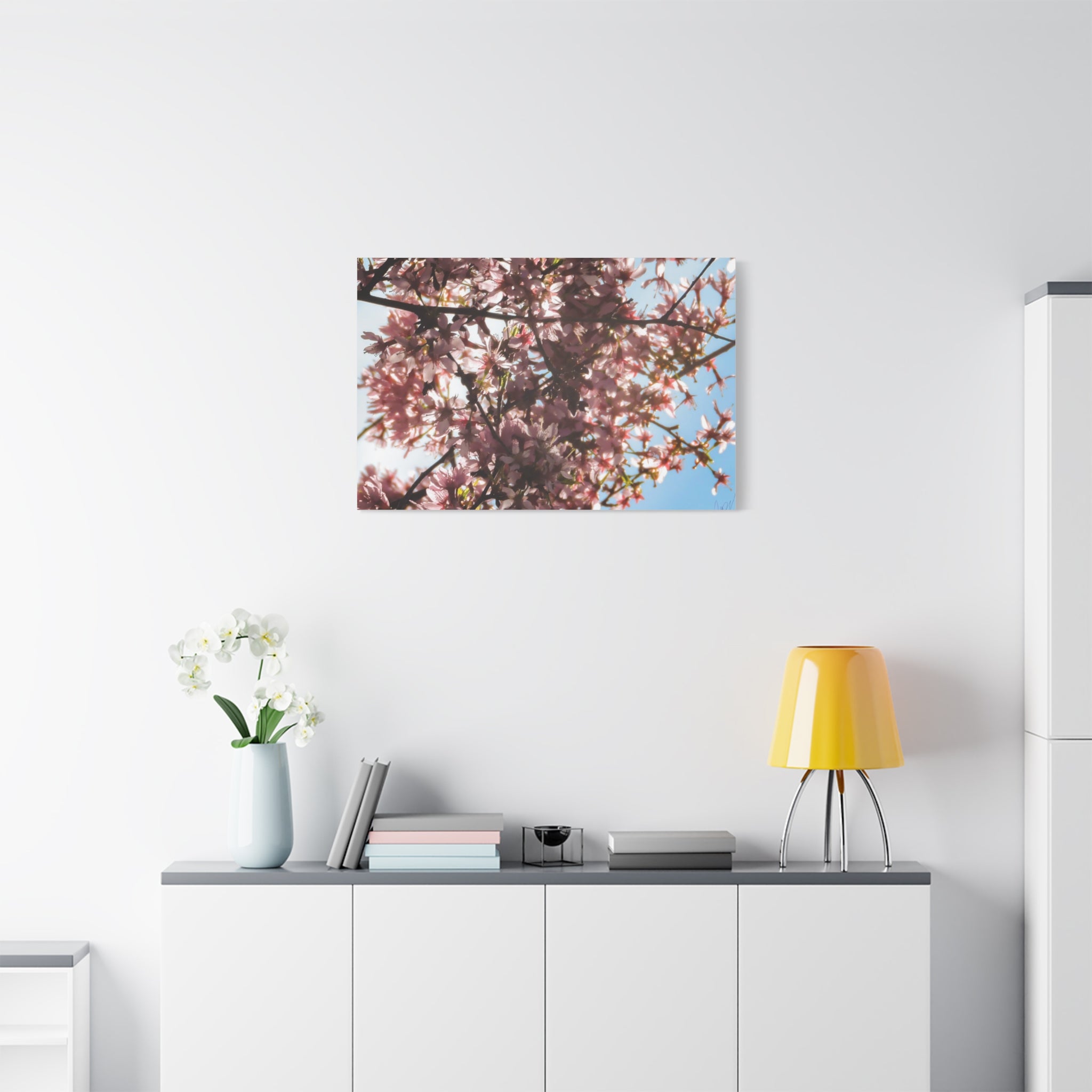 Blossoming Cherry Branches Matte Canvas Print — Spring Floral Wall Art, Stretched 1.25"