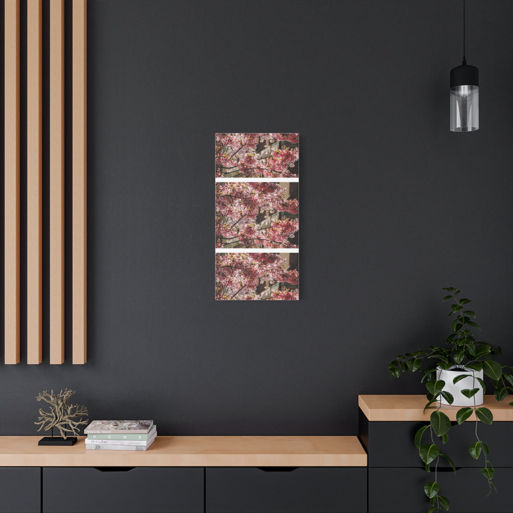 Pink Cherry Blossom Canvas Wall Art — Stretched Matte Floral Print