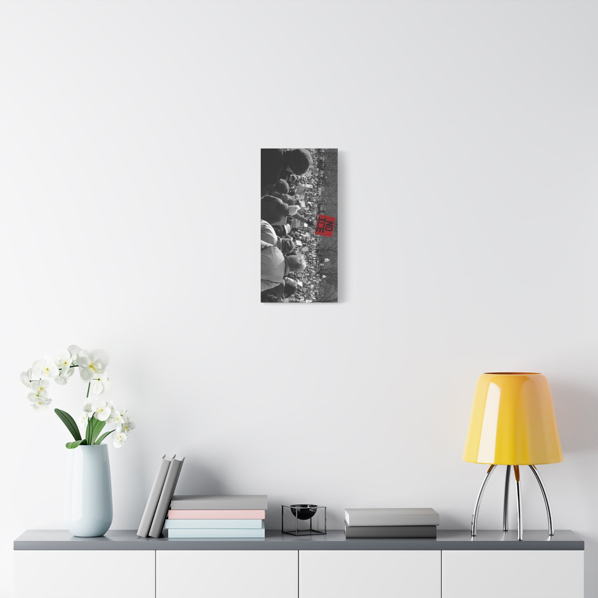 NO ICE Rising Above the Crowd — Matte Humanitarian Canvas