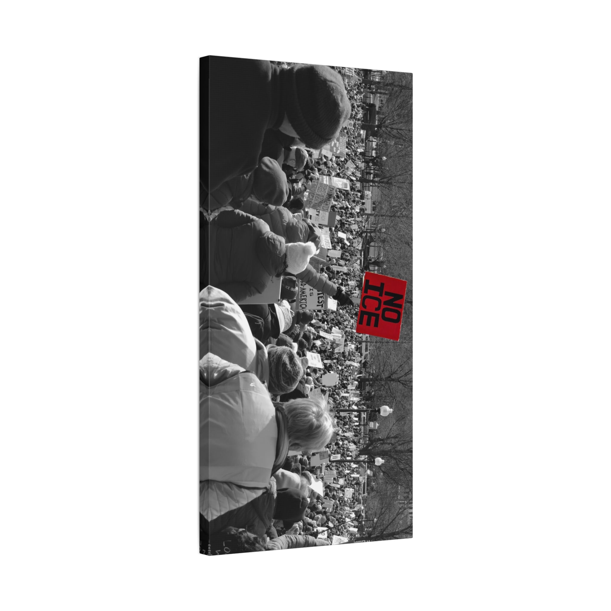 NO ICE Rising Above the Crowd — Matte Humanitarian Canvas