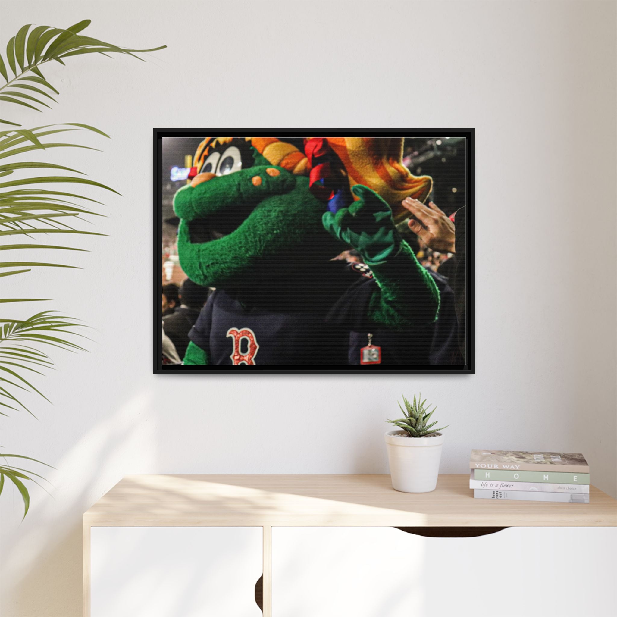 Tessie Boston Mascot Framed Matte Canvas Wall Art