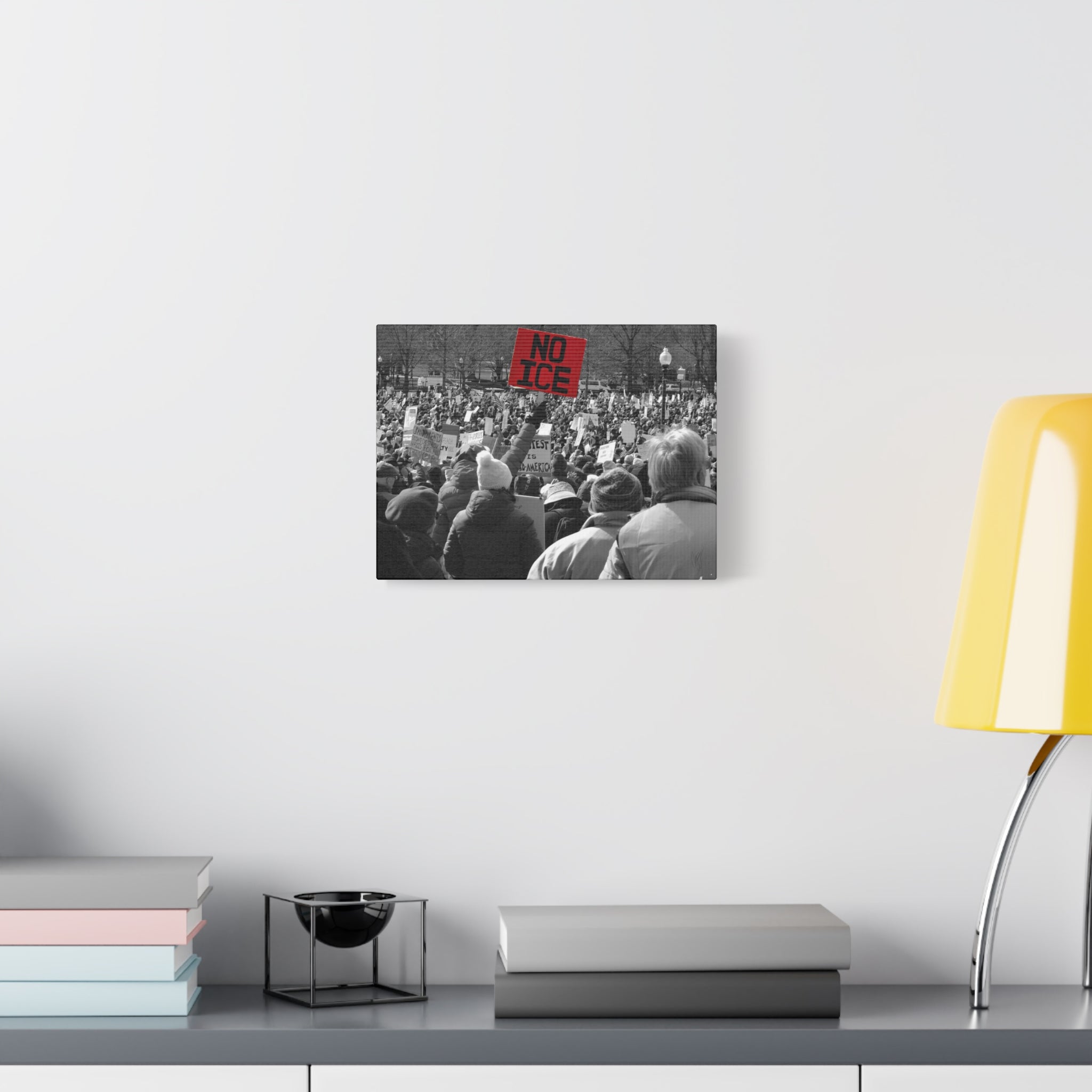 NO ICE in the Crowd — Documentary Matte Canvas