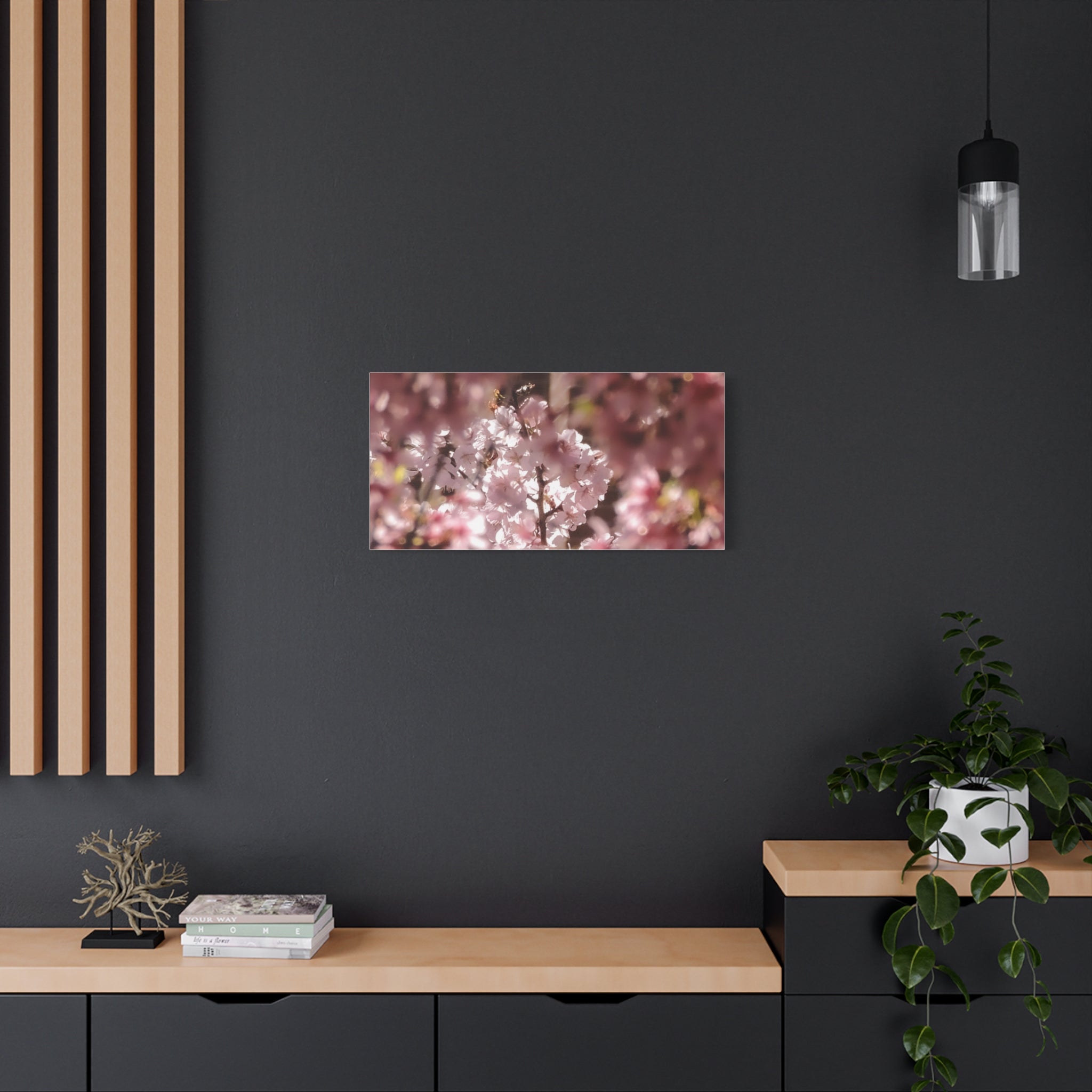 Blush Cherry Blossom Matte Canvas Print — Spring Floral Wall Art (Stretched 1.25")