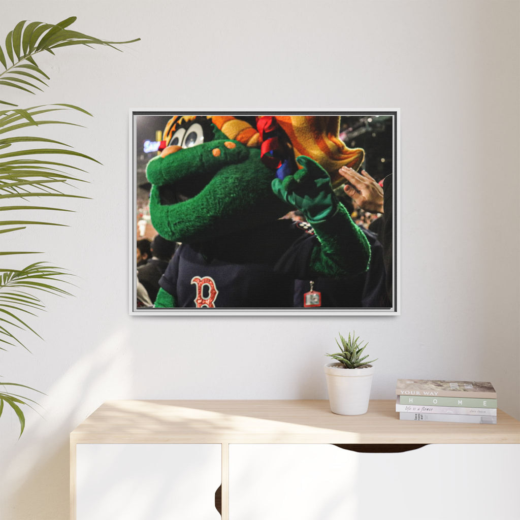 Tessie Boston Mascot Framed Matte Canvas Wall Art