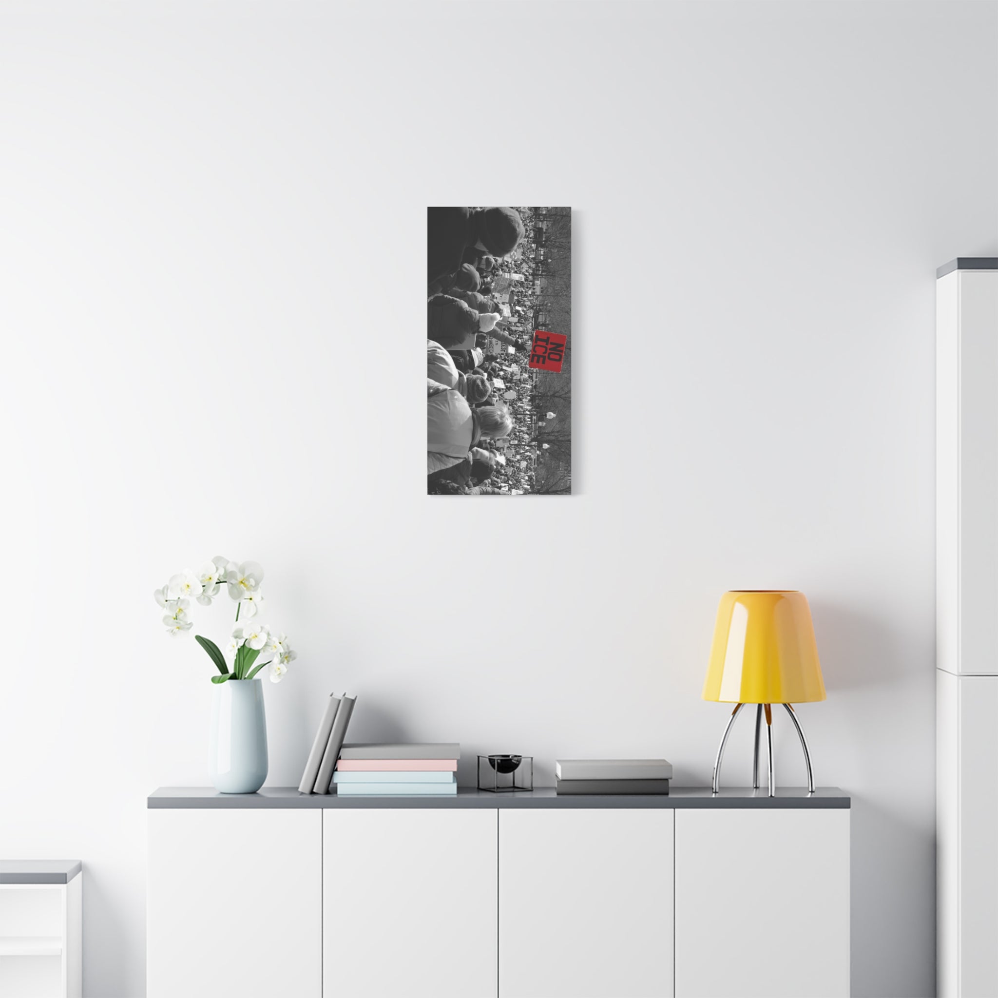NO ICE Rising Above the Crowd — Matte Humanitarian Canvas
