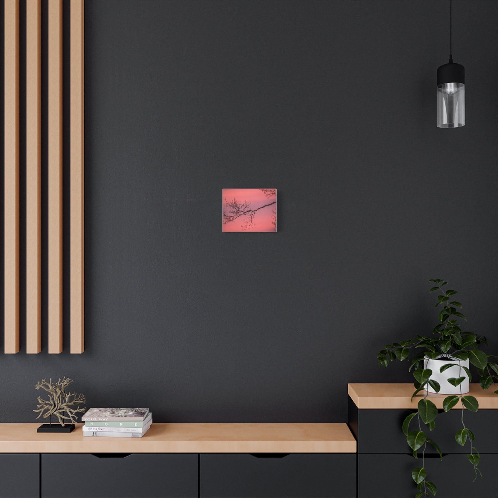 Pink Sunset Tree Canvas Print — Matte Stretched Wall Art