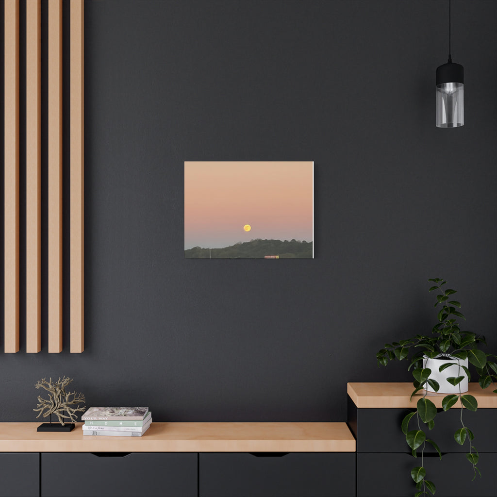 Moonrise Sunset Canvas Print — Pastel Sky Landscape Wall Art