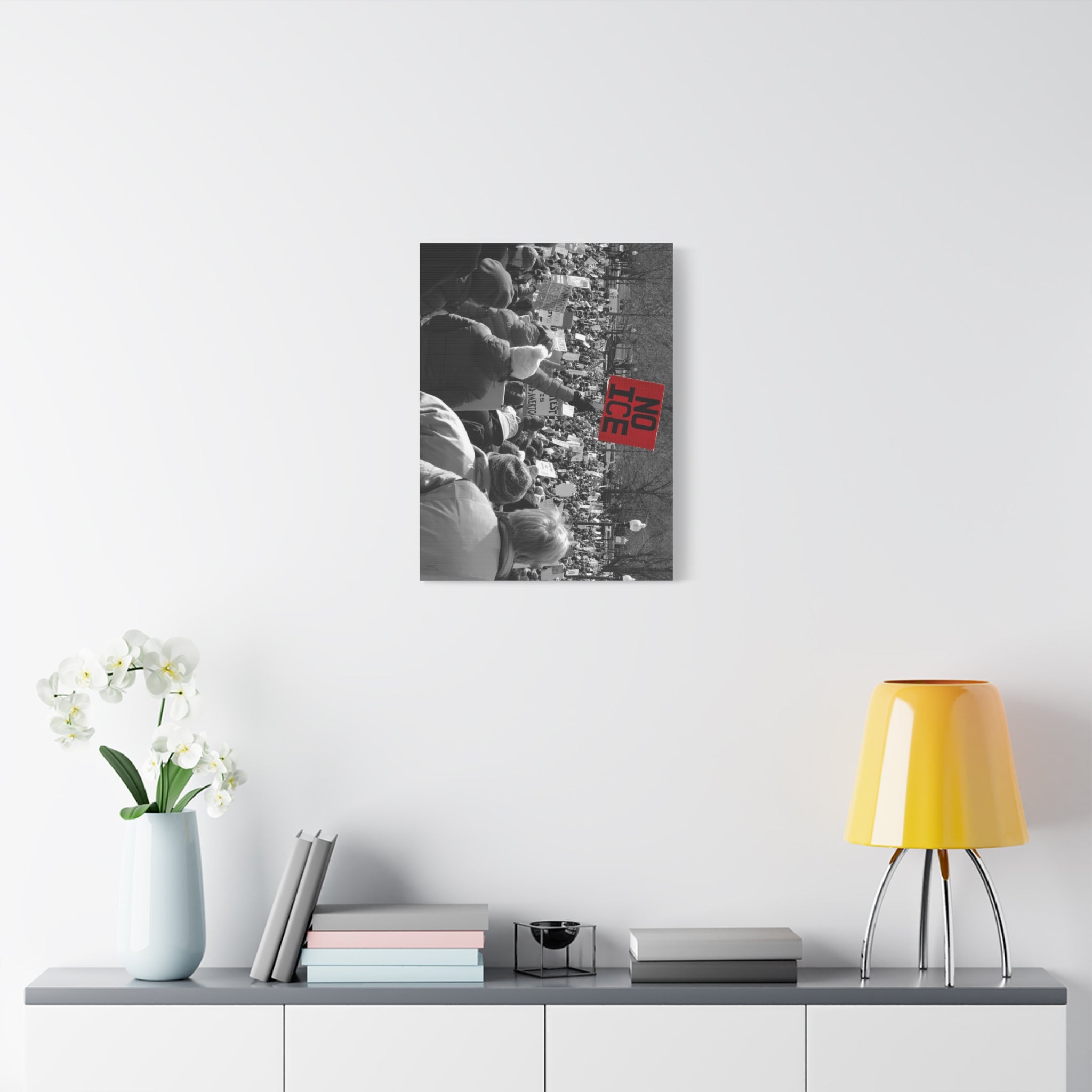 NO ICE Rising Above the Crowd — Matte Humanitarian Canvas