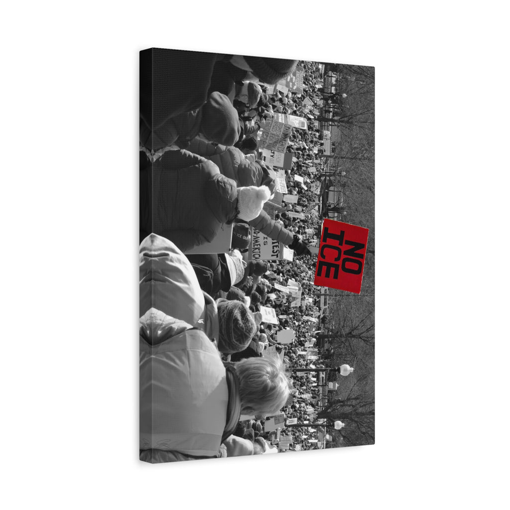 NO ICE Rising Above the Crowd — Matte Humanitarian Canvas