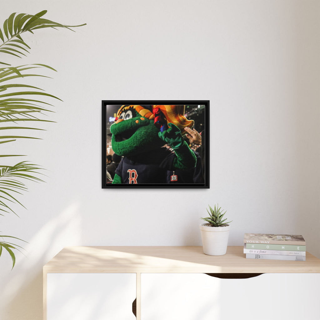 Tessie Boston Mascot Framed Matte Canvas Wall Art