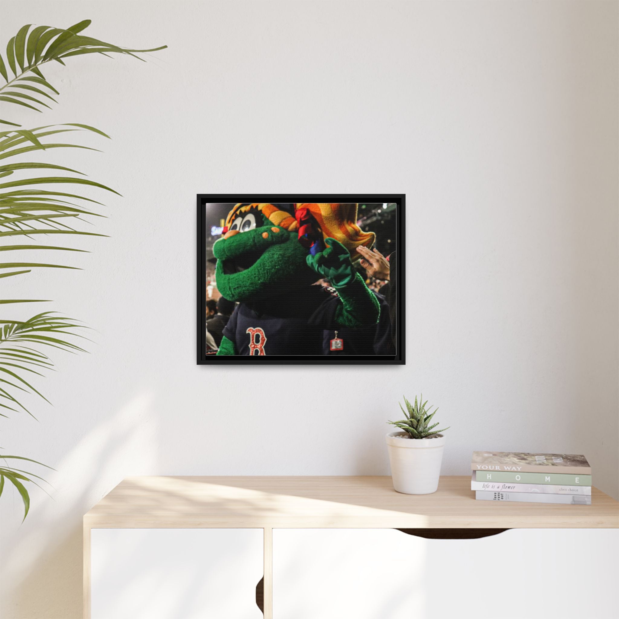 Tessie Boston Mascot Framed Matte Canvas Wall Art