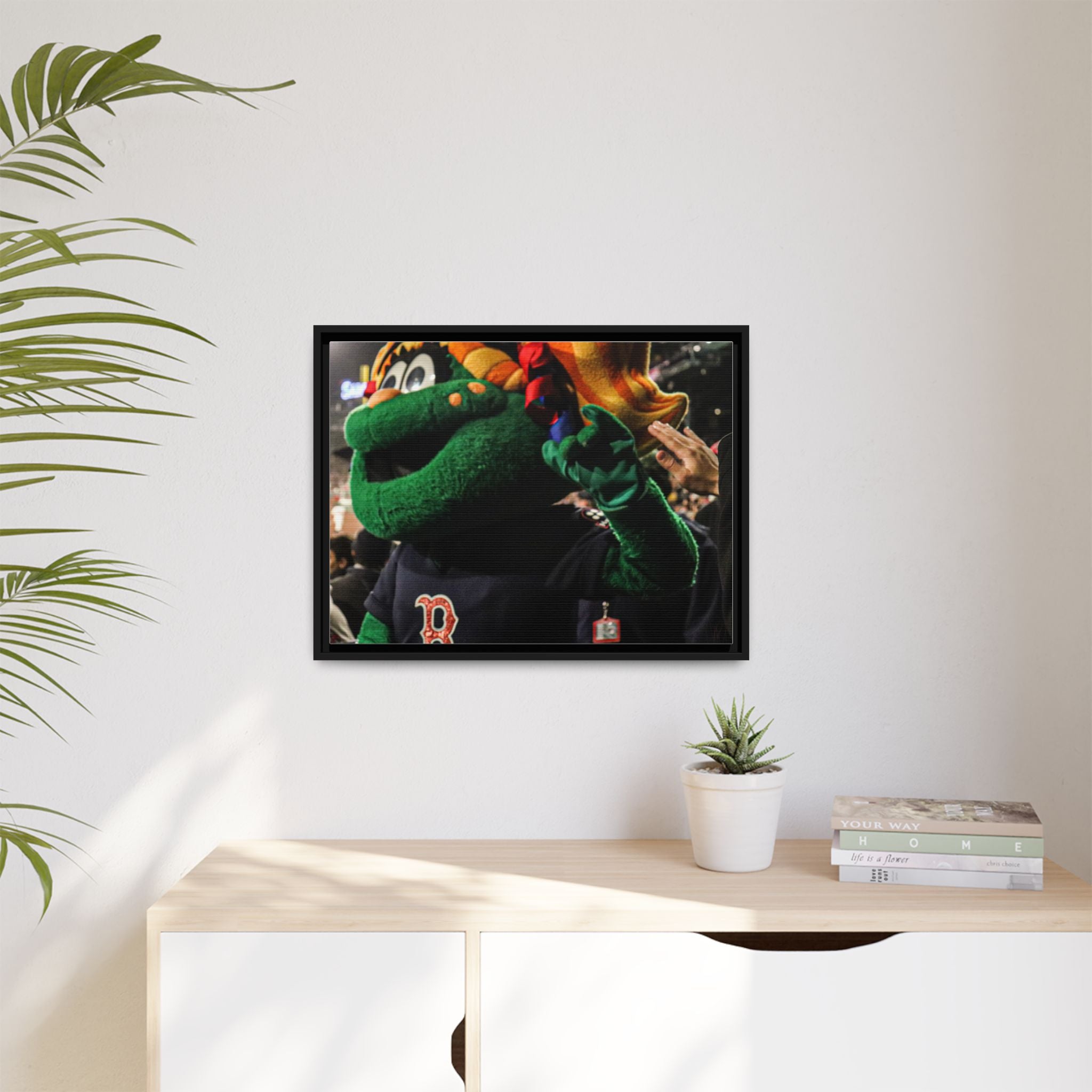 Tessie Boston Mascot Framed Matte Canvas Wall Art
