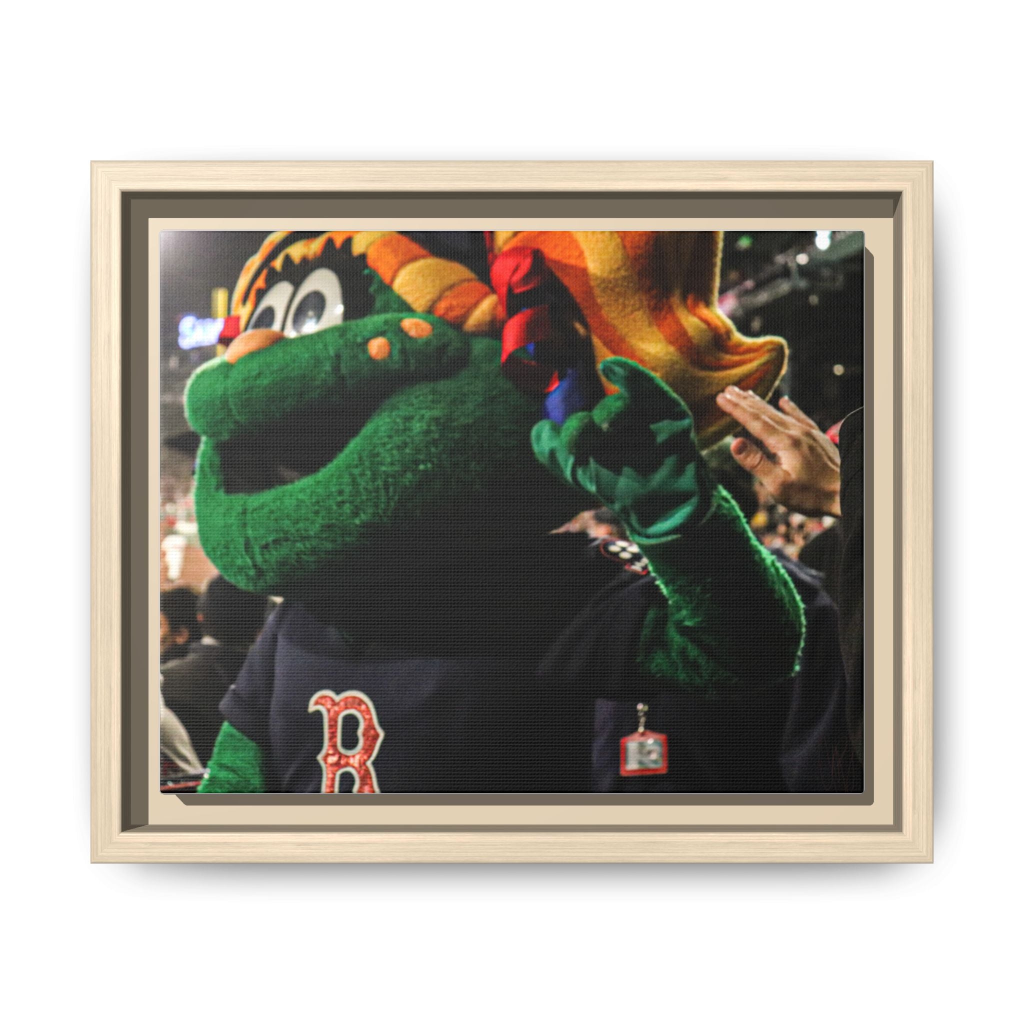 Tessie Boston Mascot Framed Matte Canvas Wall Art