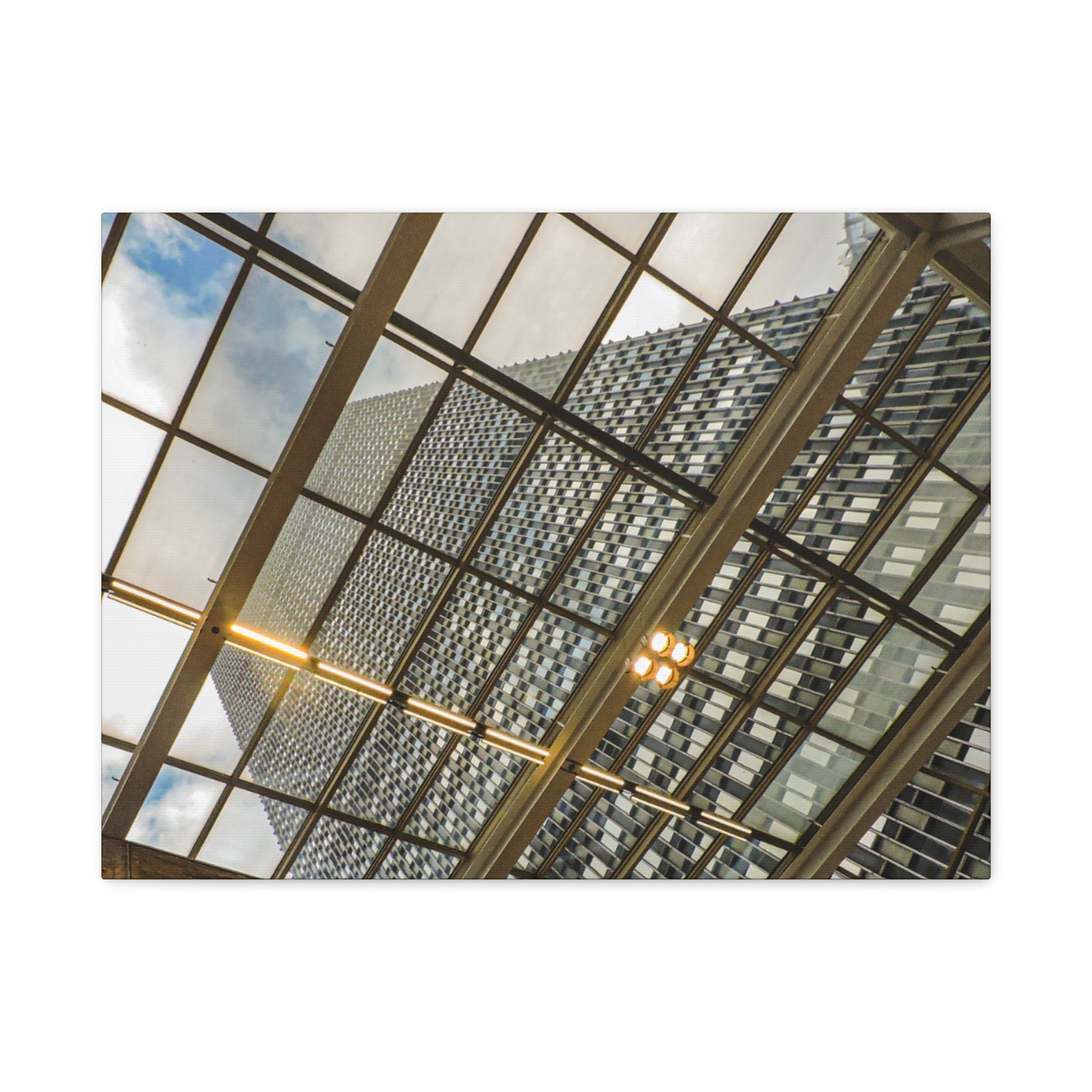 Modern Architecture Canvas Print | Glass Atrium & Skyscraper Wall Art | A‑G Originals