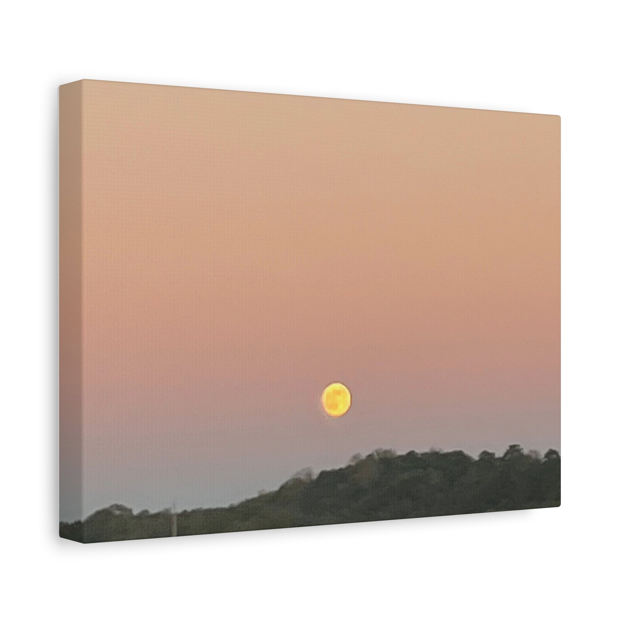 Moonrise Sunset Canvas Print — Pastel Sky Landscape Wall Art