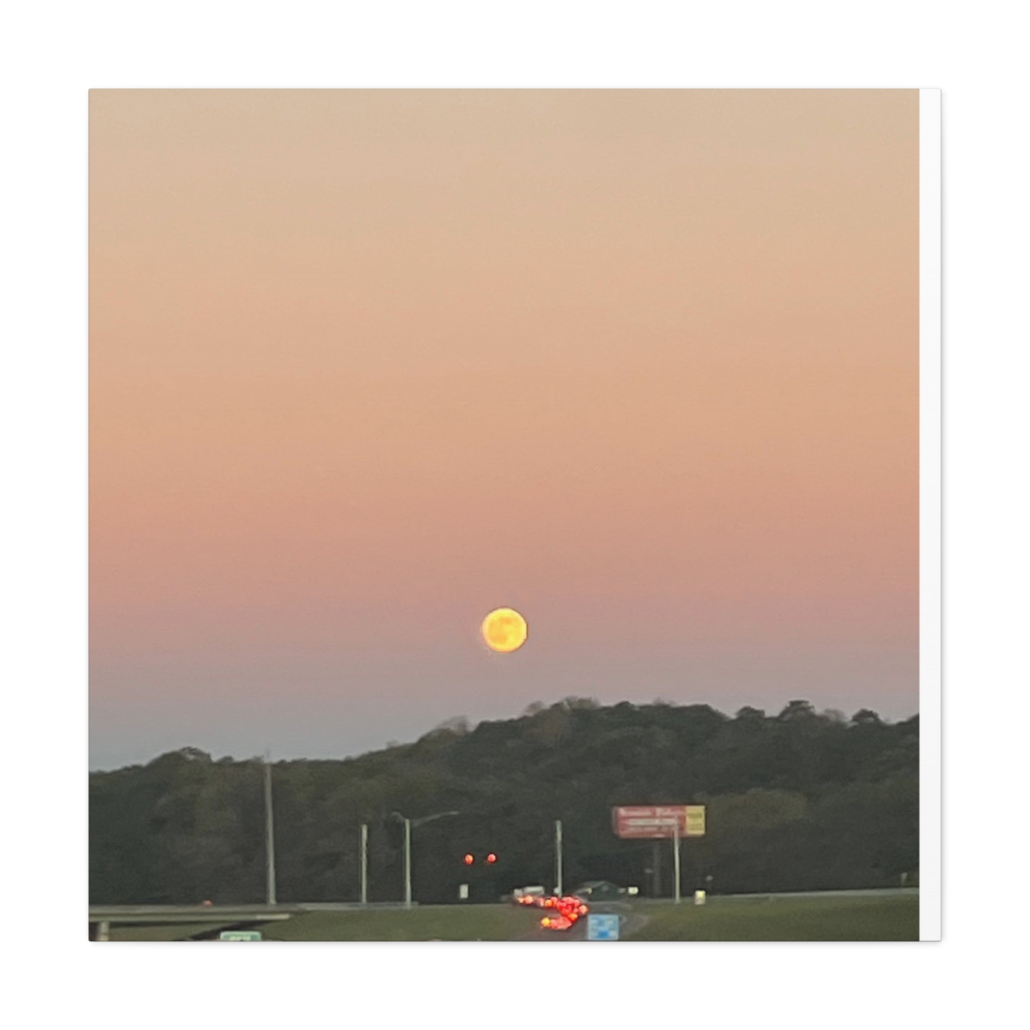 Moonrise Sunset Canvas Print | Pastel Sky Landscape Wall Art | A‑G Originals Photography