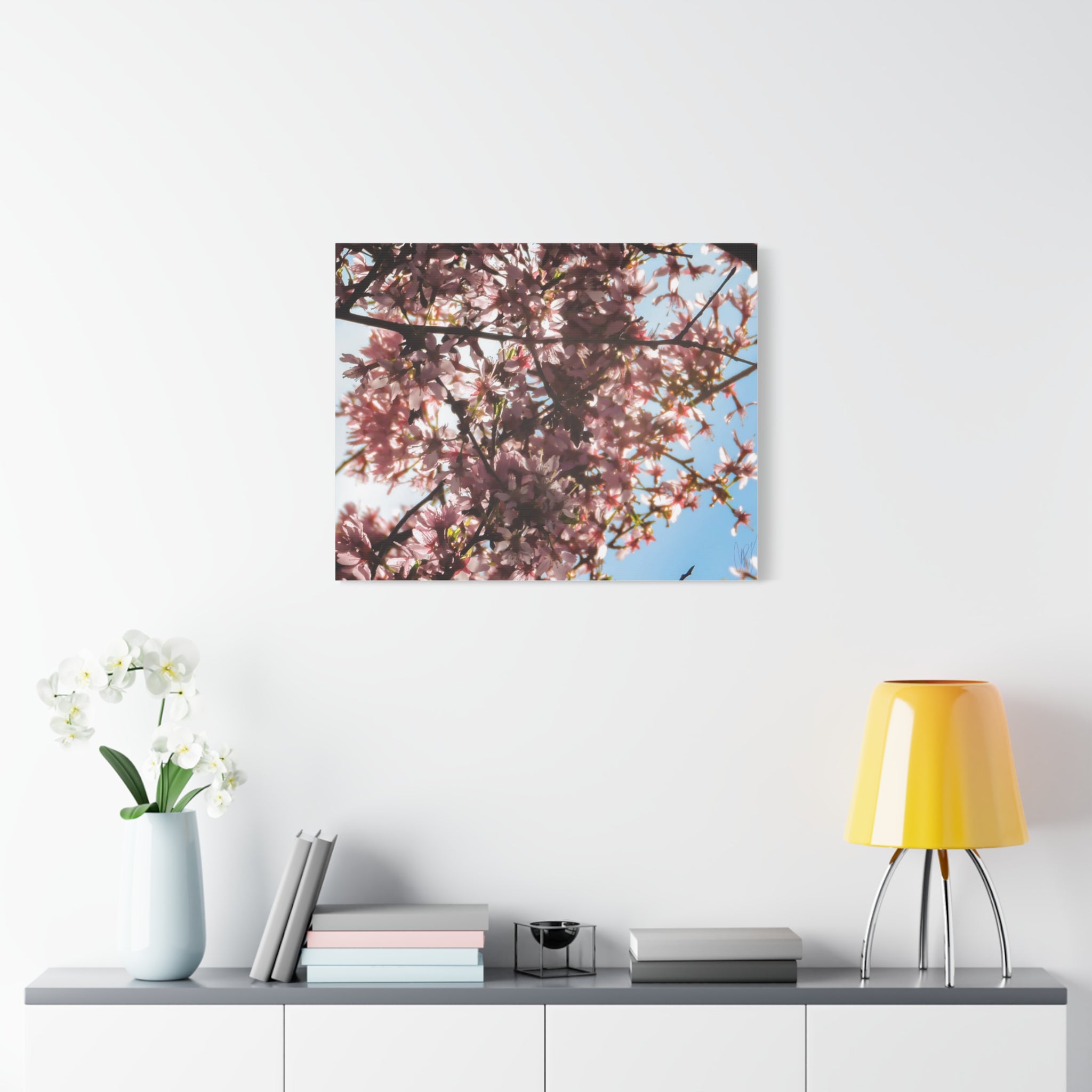Blossoming Cherry Branches Matte Canvas Print — Spring Floral Wall Art, Stretched 1.25"