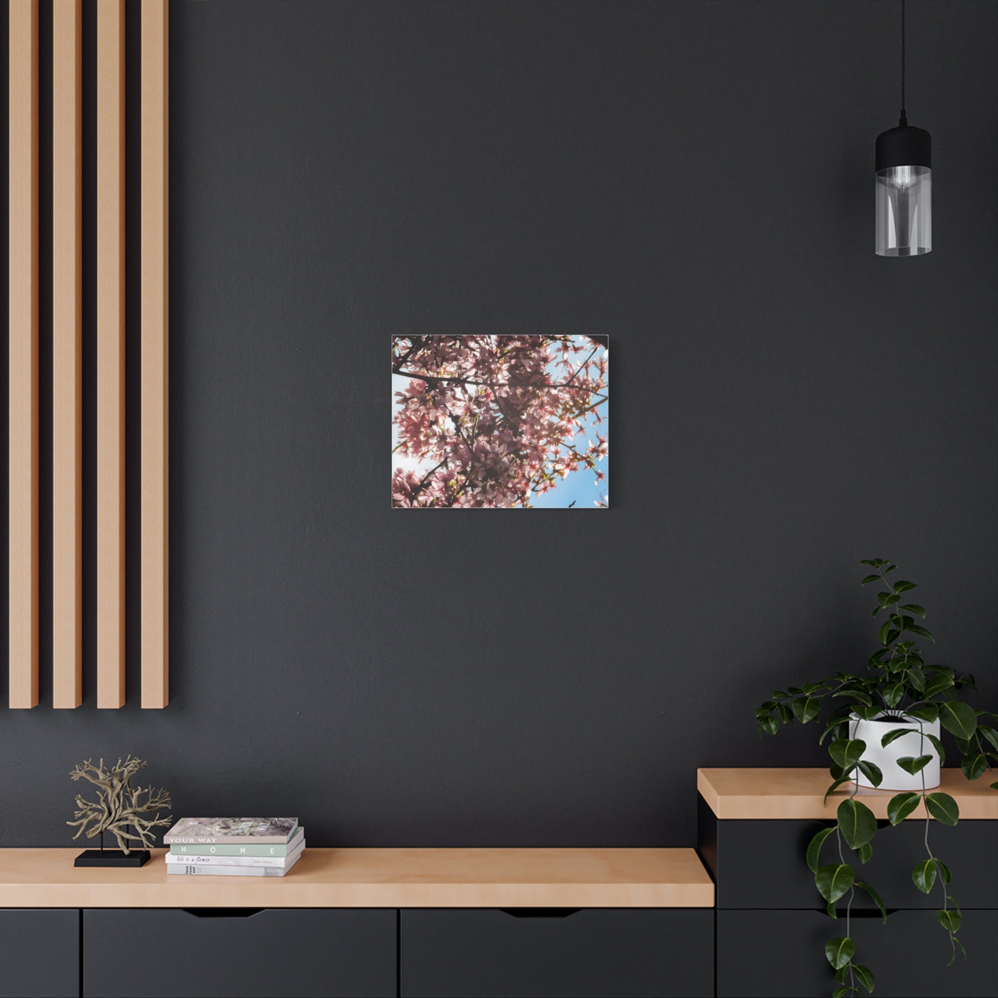 Blossoming Cherry Branches Matte Canvas Print — Spring Floral Wall Art, Stretched 1.25"